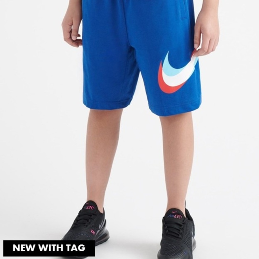 Nike Boy's Printed Dri-FIT Blue & Red  Shorts
